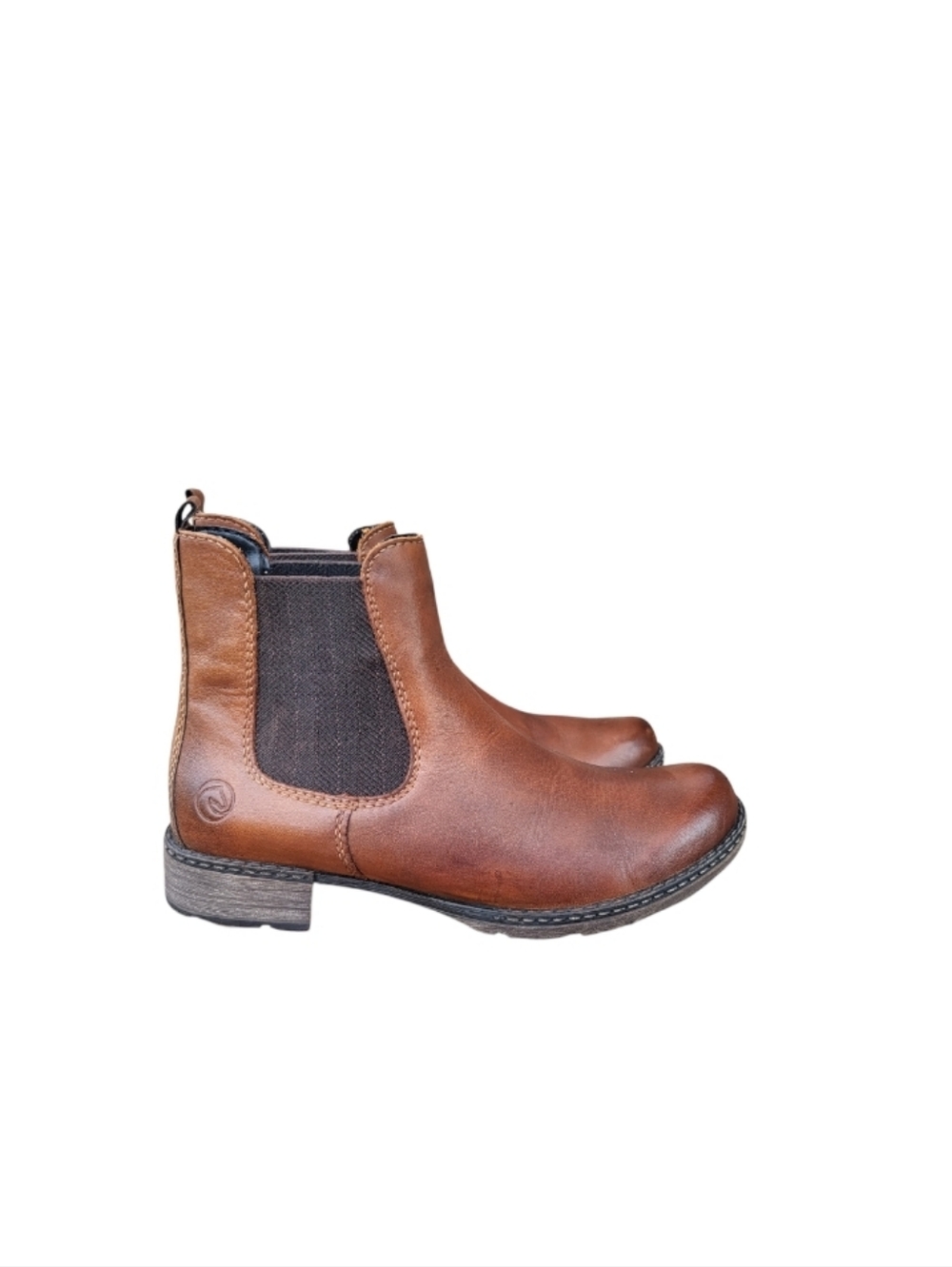 38 Reiker Remonte Chandra Leather Brown Chelsea Ankle Boot Shoe Women 7 To 7.5